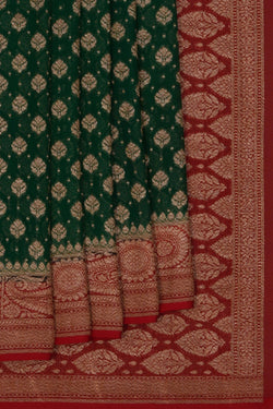 Image of Banarasi Georgette Green Saree