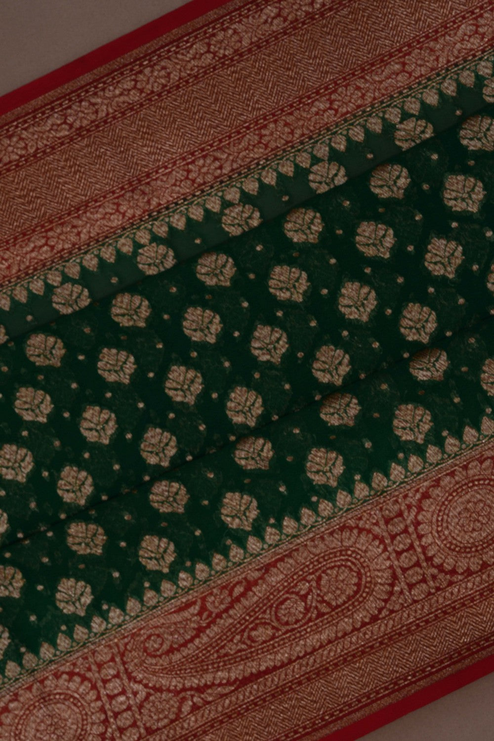 Image of Banarasi Georgette Green Saree