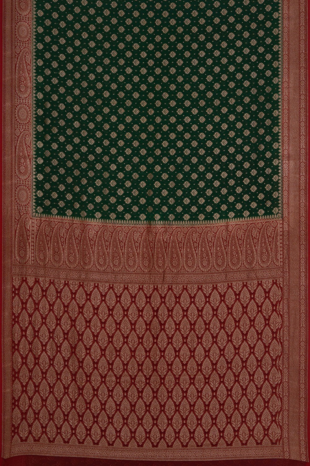 Image of Banarasi Georgette Green Saree