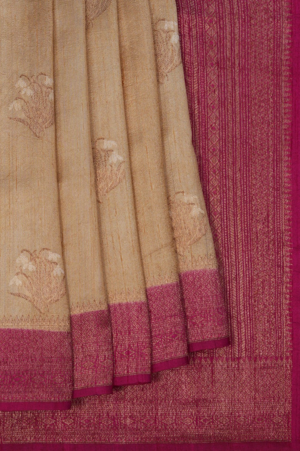 Image of Banarasi Dupion Silk Beige Saree
