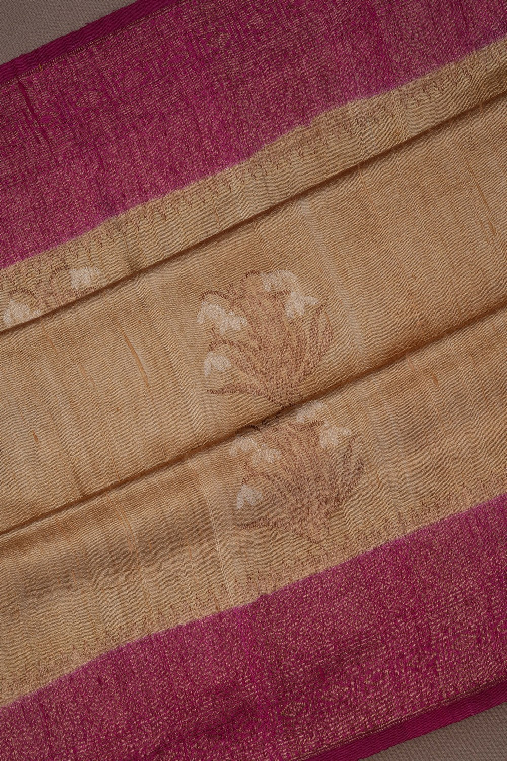 Image of Banarasi Dupion Silk Beige Saree