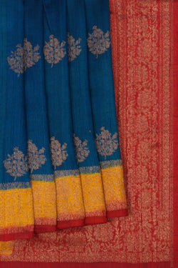 Image of Banarasi Dupion Silk Blue Saree
