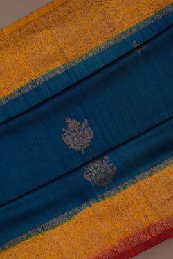Image of Banarasi Dupion Silk Blue Saree