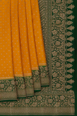 Image of Banarasi Crepe Yellow Saree