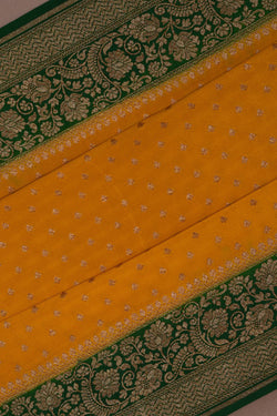 Image of Banarasi Crepe Yellow Saree