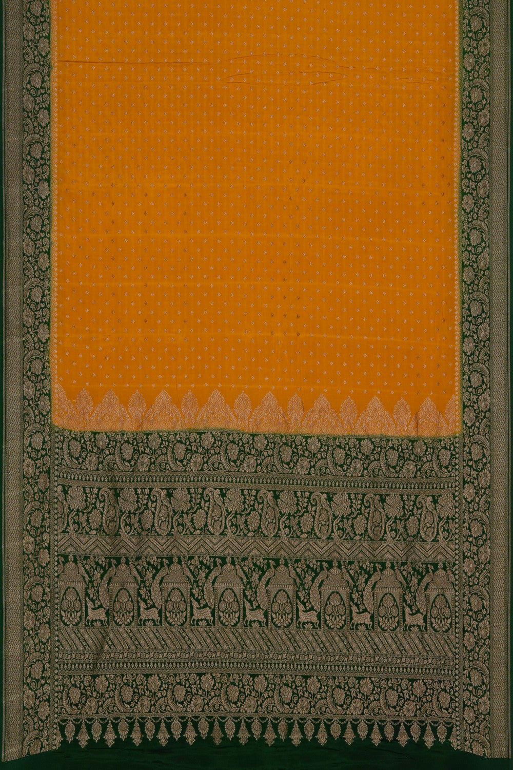 Banarasi Crepe Yellow Saree