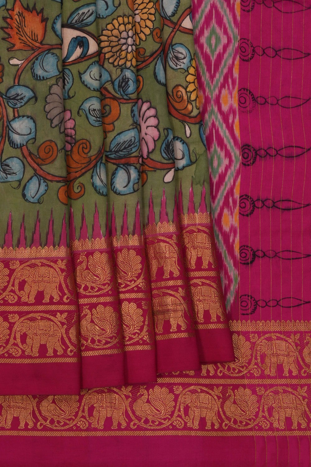 Image of Kalamkari Floral Saree