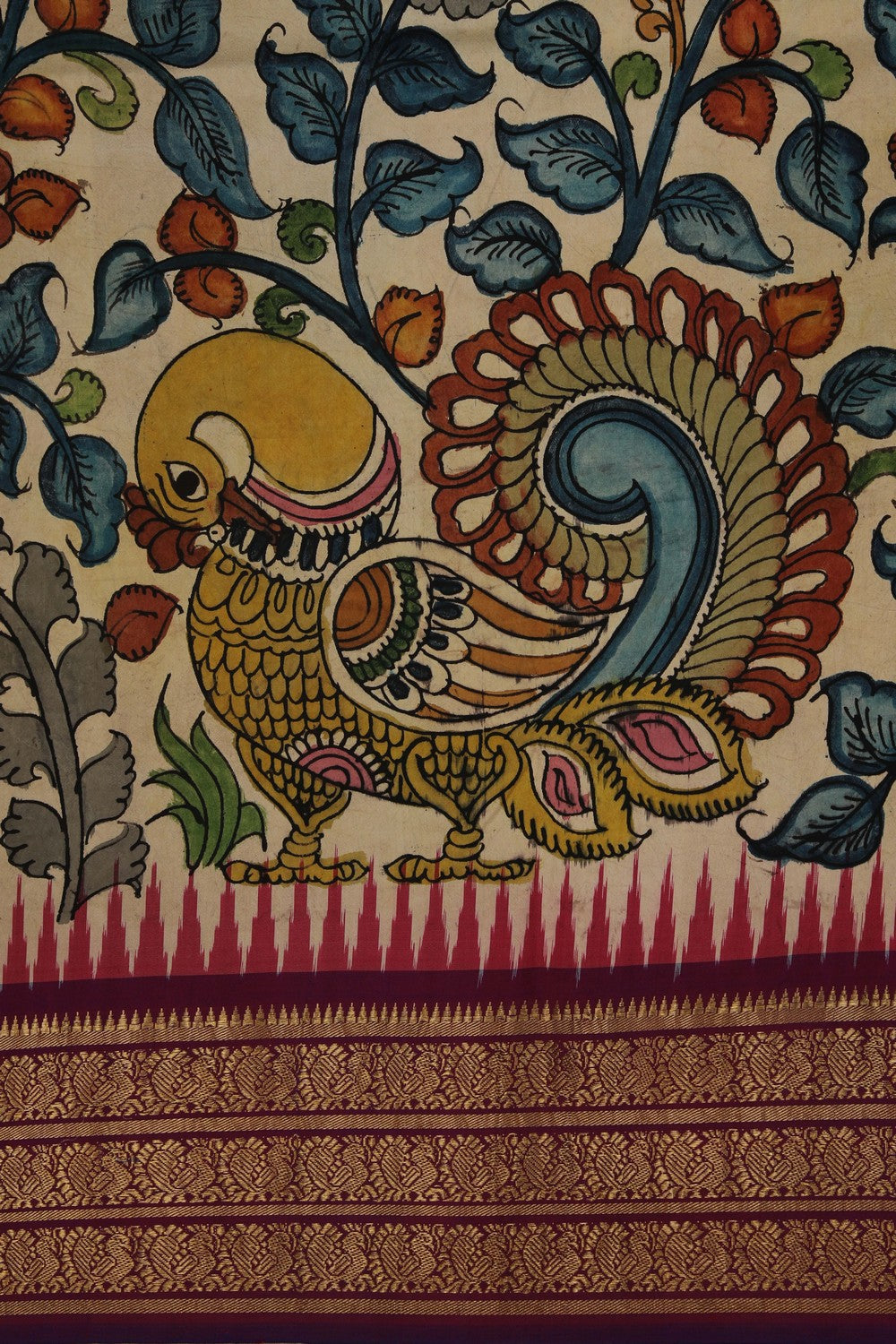 Kalamkari Floral Saree