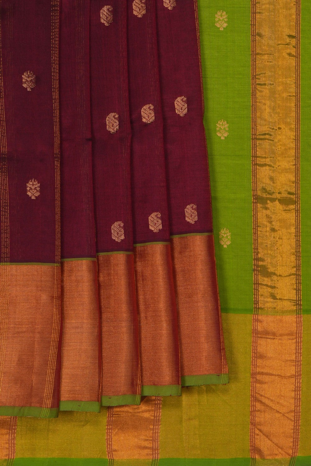 Image of South Cotton Silk Maroon Saree