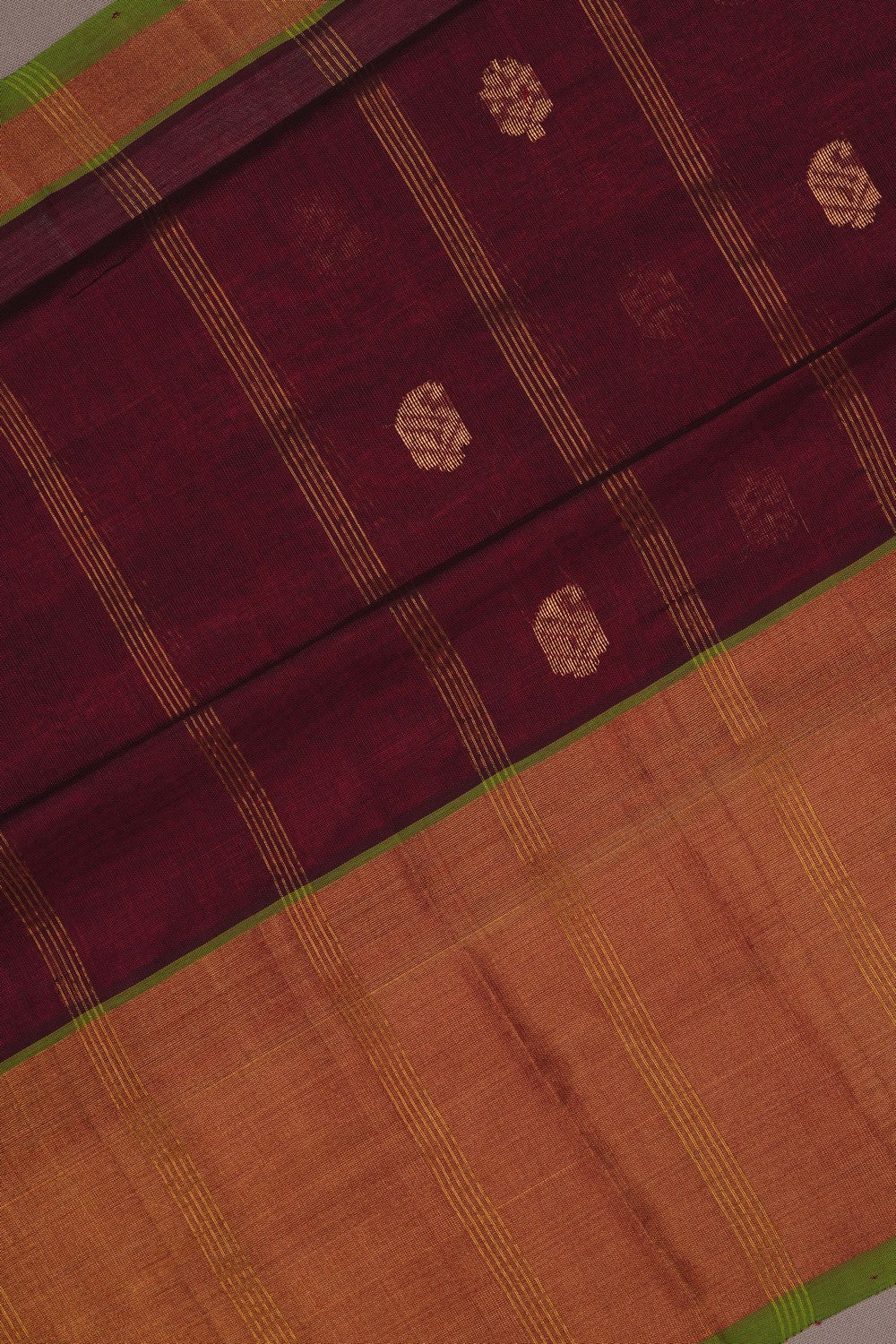 Image of South Cotton Silk Maroon Saree