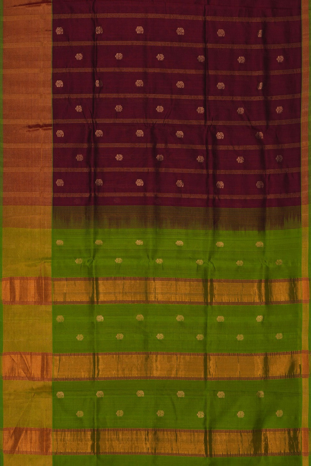 Image of South Cotton Silk Maroon Saree