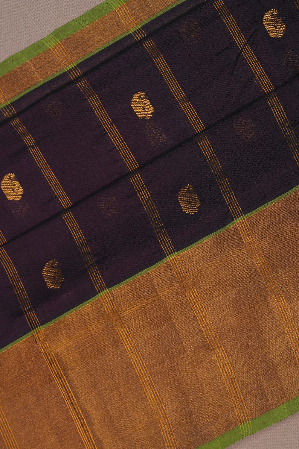 Image of South Cotton Silk Brown Saree