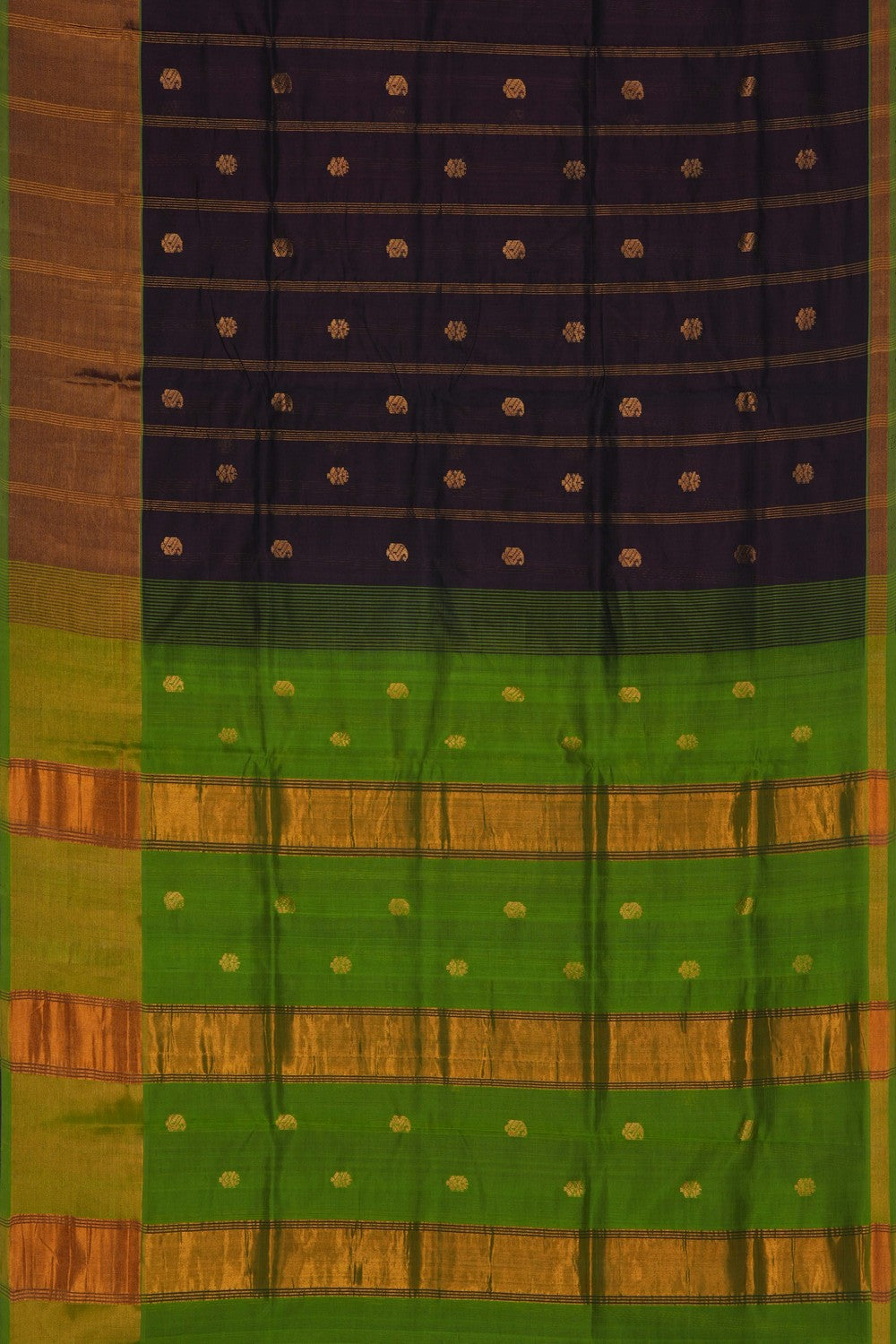 Image of South Cotton Silk Brown Saree