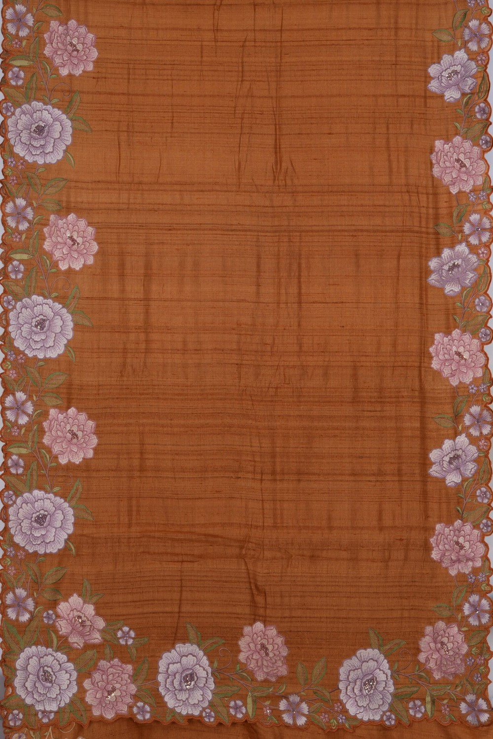 Image of Tussar Silk Brown Saree