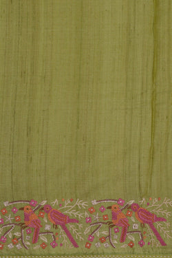 Image of Tussar Silk Green Saree