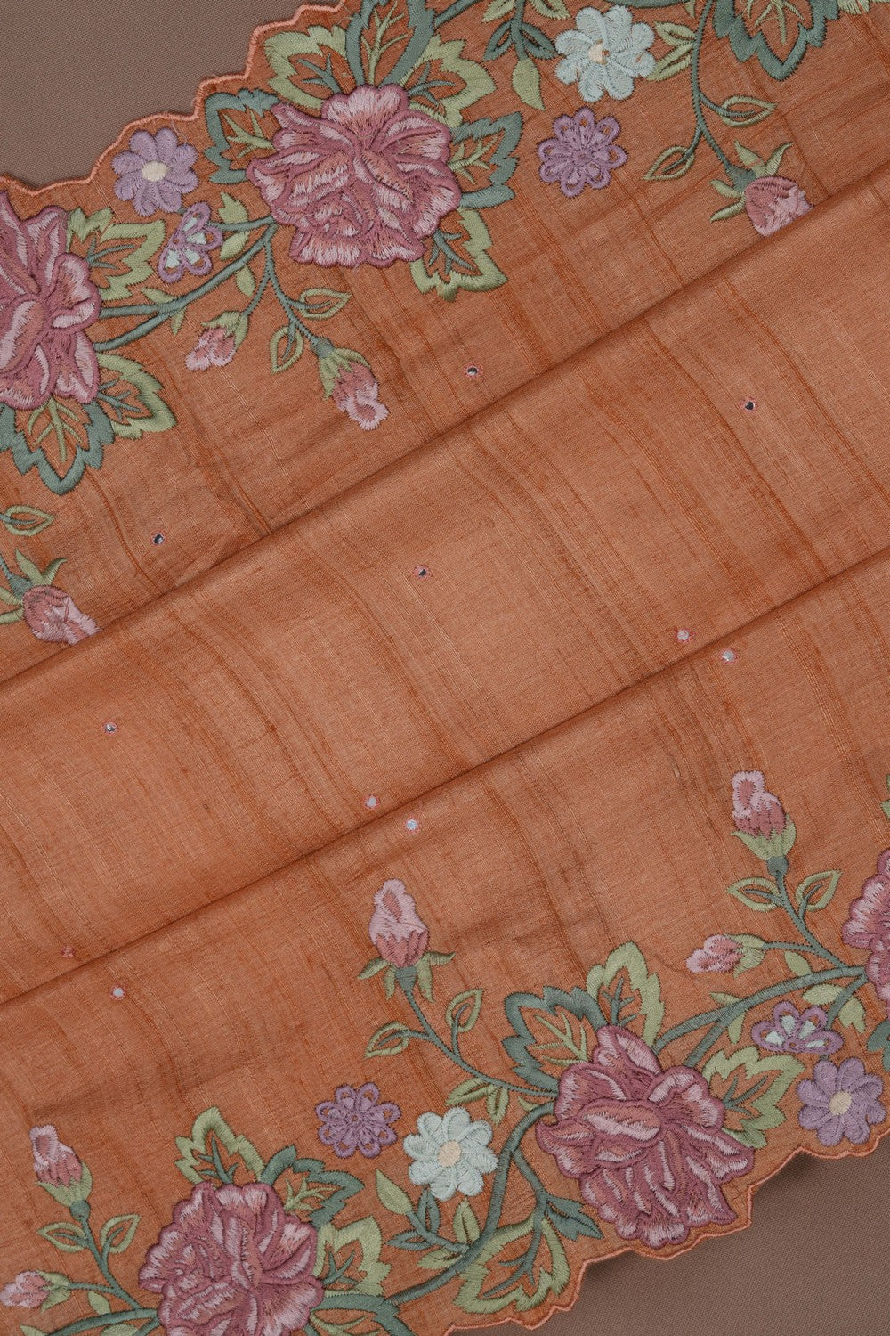 Image of Tussar Silk Peach Saree