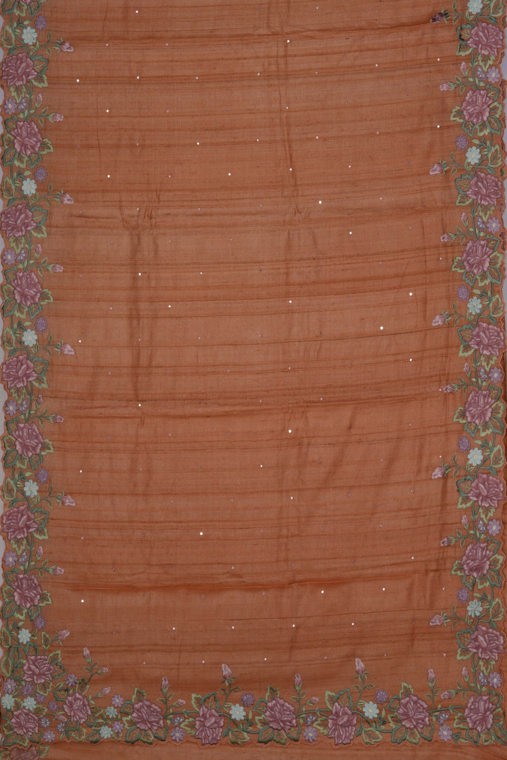 Tussar Silk Peach Saree