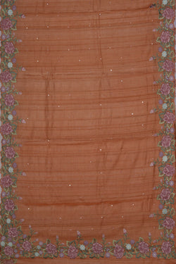 Image of Tussar Silk Peach Saree