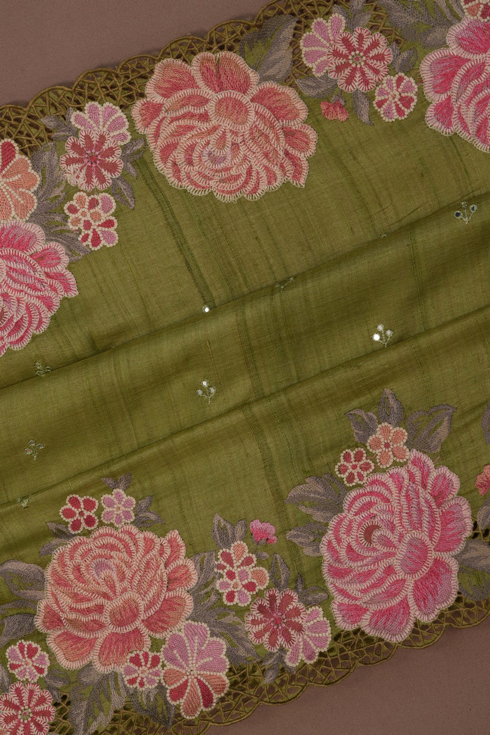 Image of Tussar Silk Green Saree