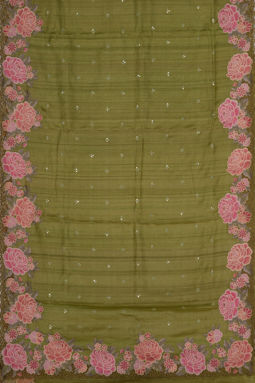 Image of Tussar Silk Green Saree