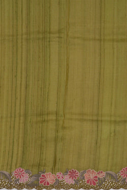 Image of Tussar Silk Green Saree
