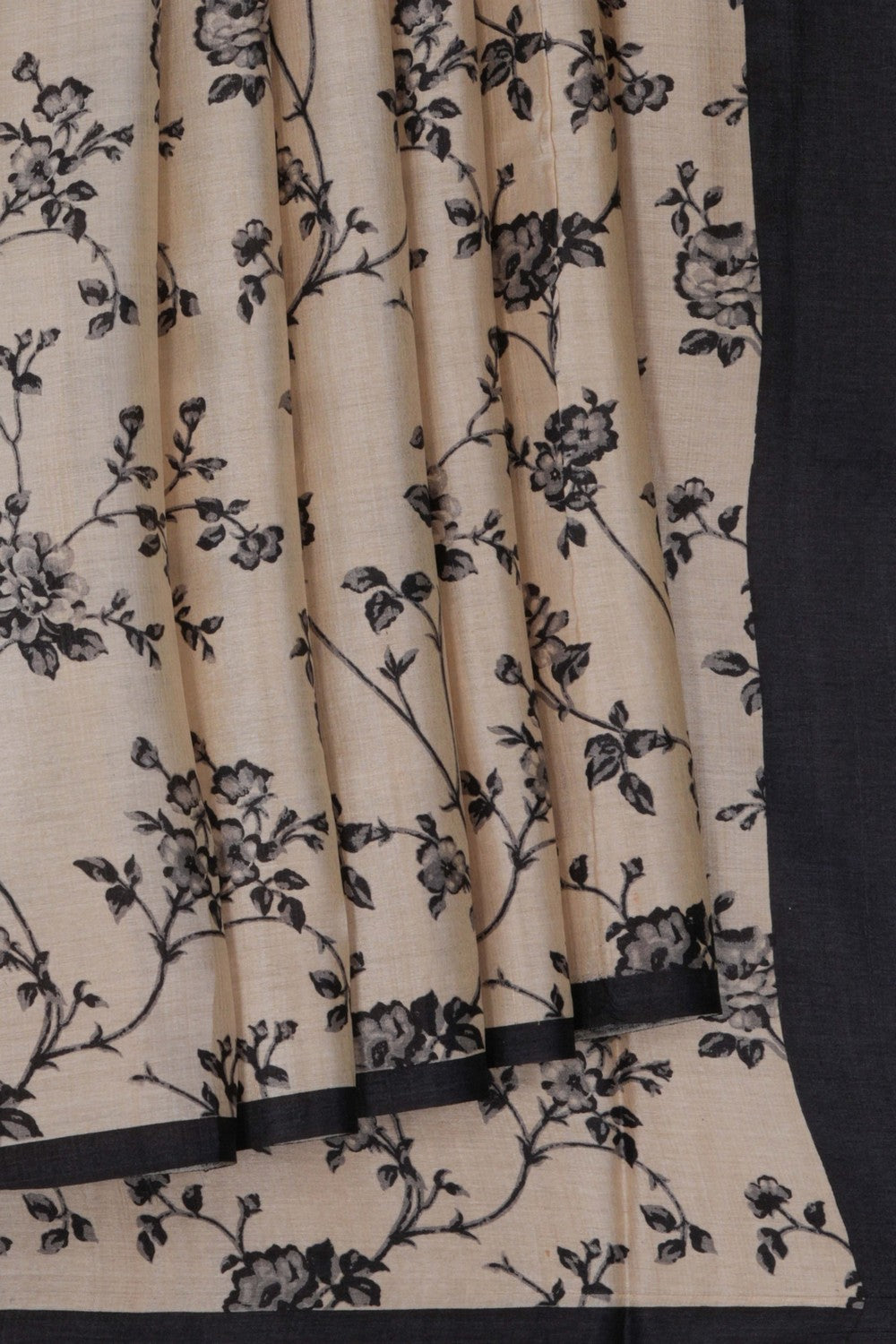 Tussar Silk Off White Saree