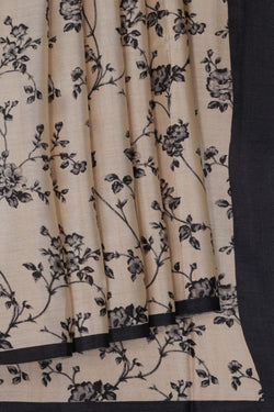 Image of Tussar Silk Off White Saree