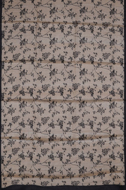 Image of Tussar Silk Off White Saree