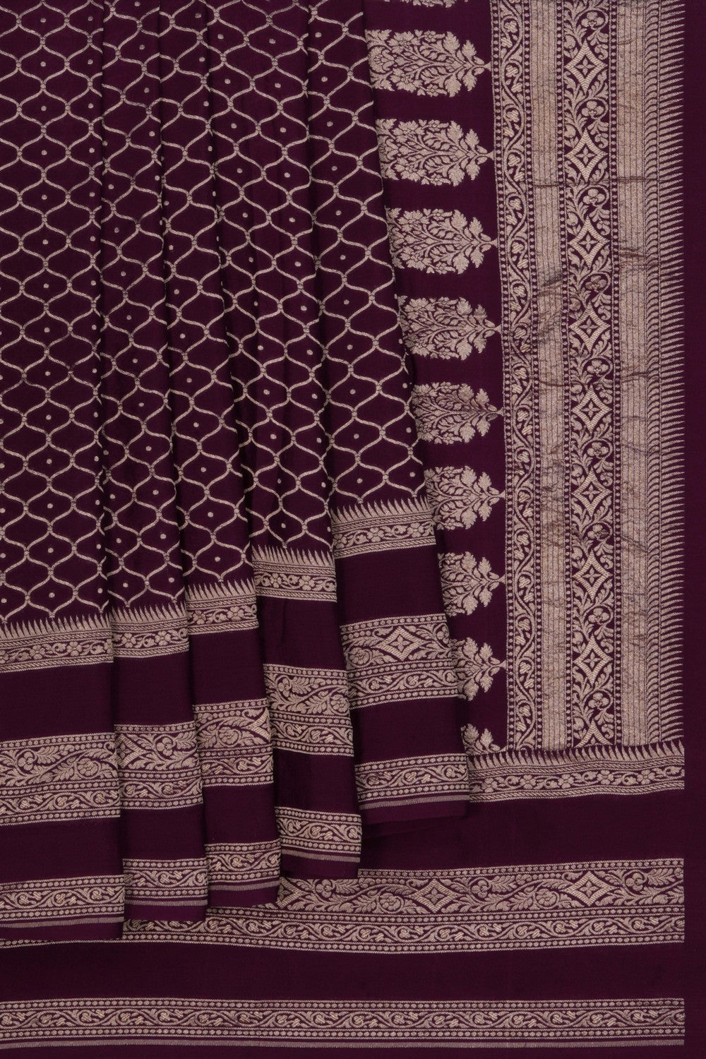 Banarasi Crepe Purple Saree
