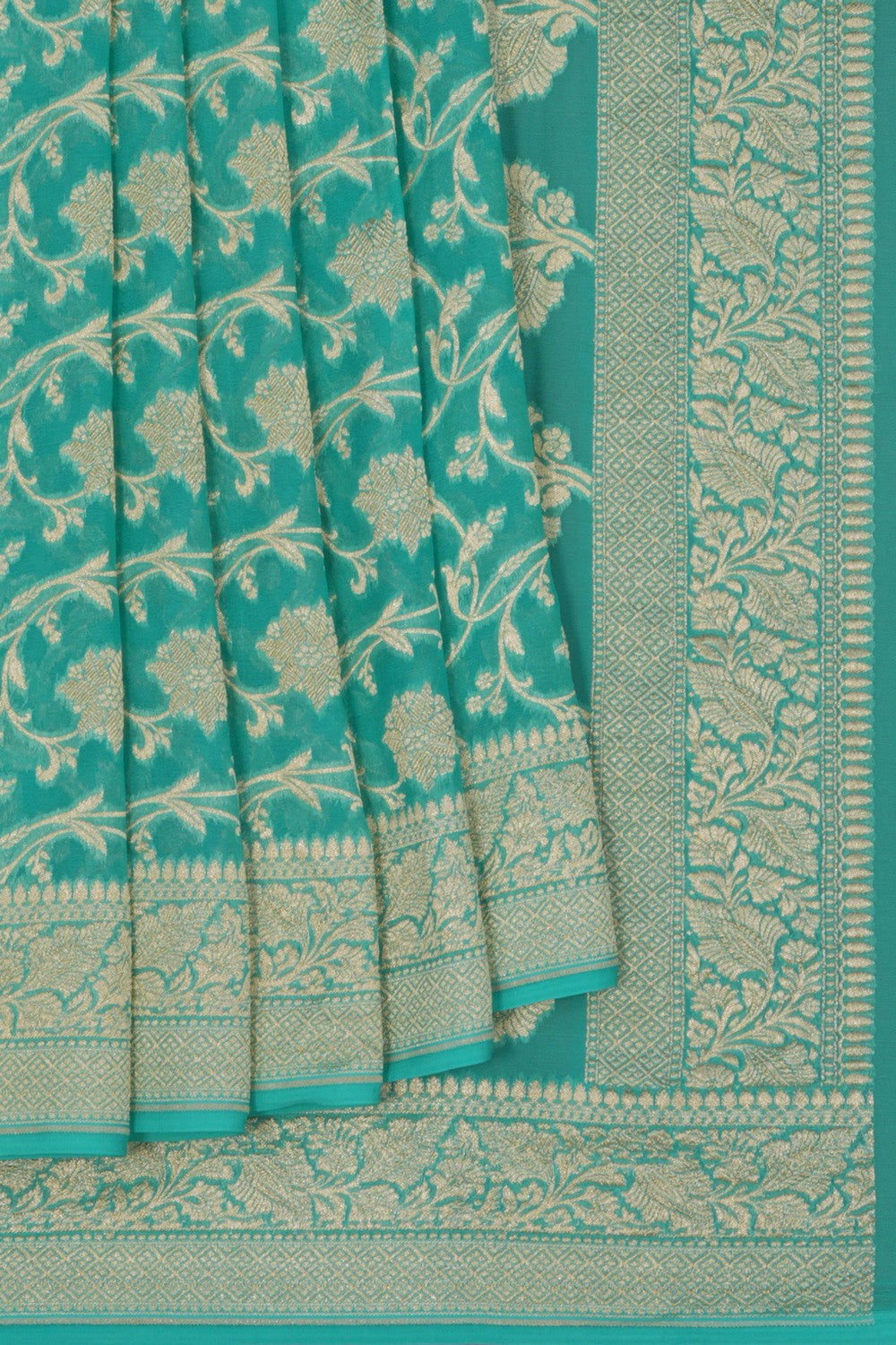 Image of Banarasi Georgette Sea Green Saree
