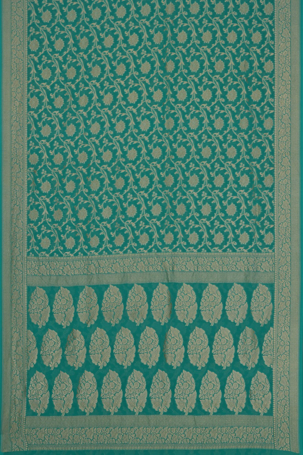 Image of Banarasi Georgette Sea Green Saree