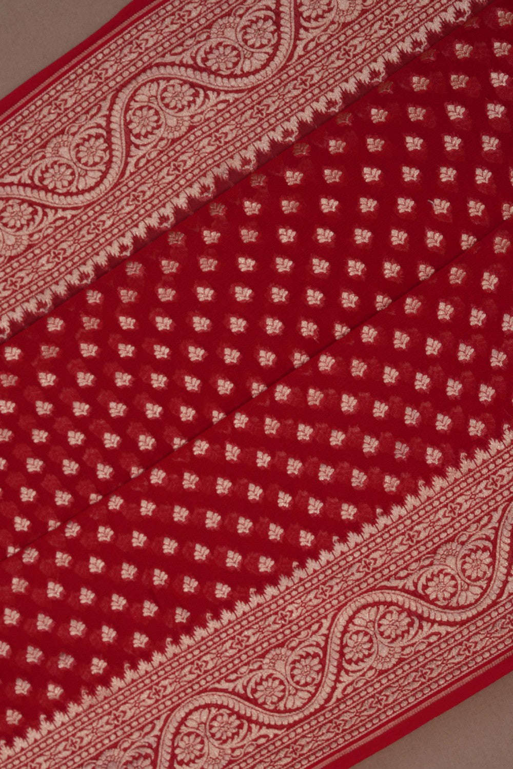 Banarasi Georgette Red Saree