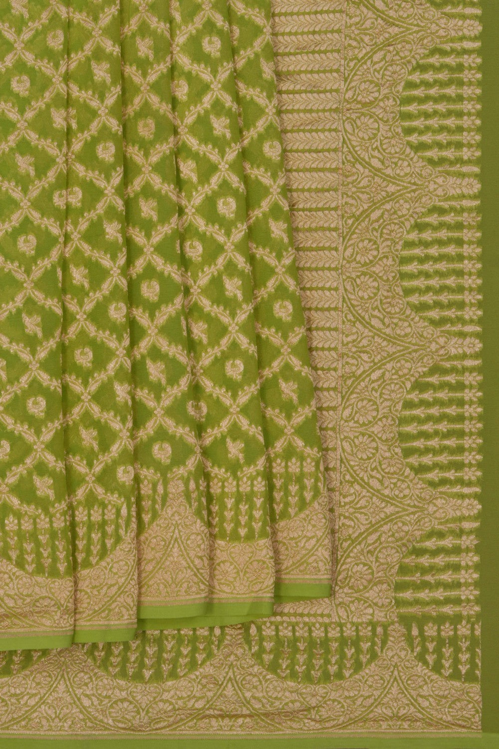 Image of Banarasi Georgette Green Saree