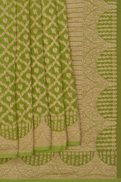 Image of Banarasi Georgette Green Saree