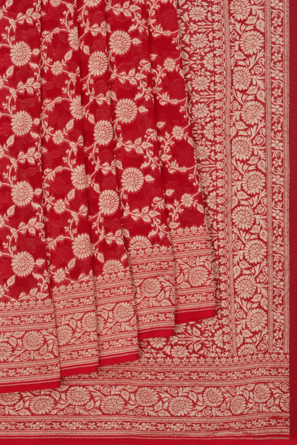 Banarasi Georgette Red Saree