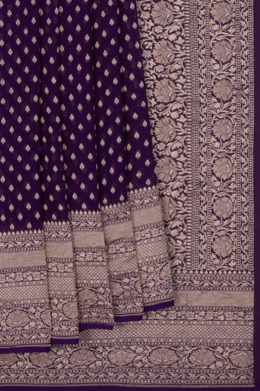 Banarasi Georgette Purple Saree