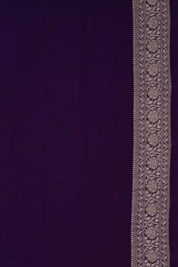 Image of Banarasi Georgette Purple Saree