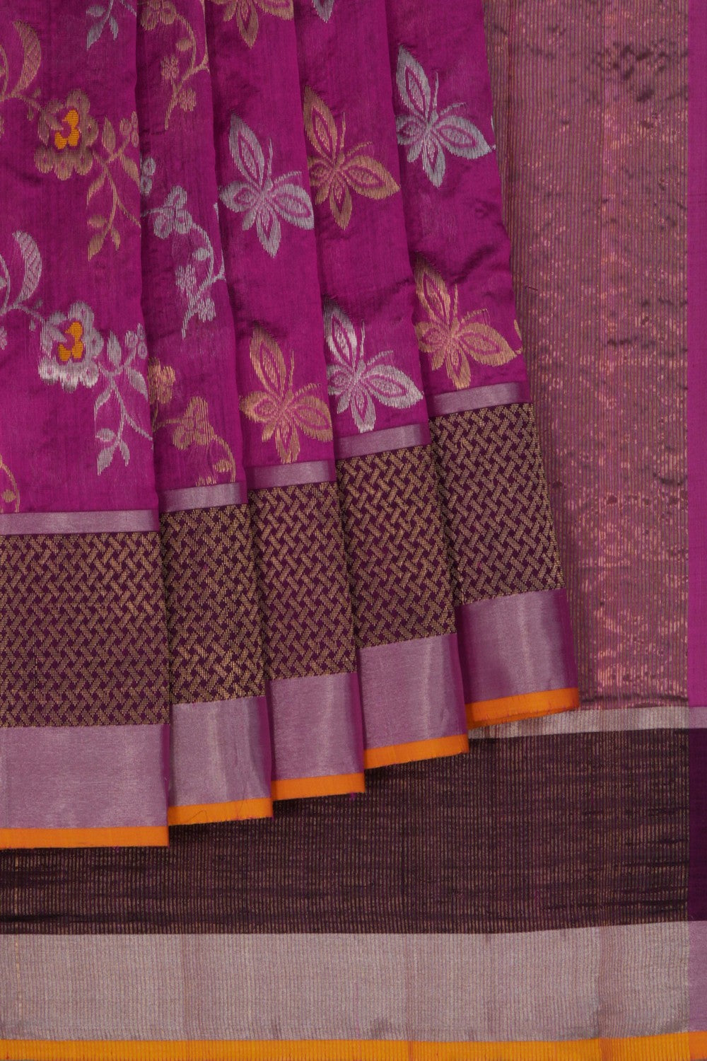 Chanderi Silk Magenta Pink Saree