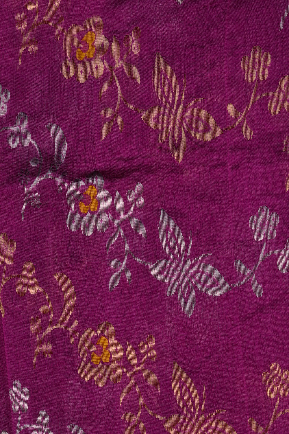 Chanderi Silk Magenta Pink Saree