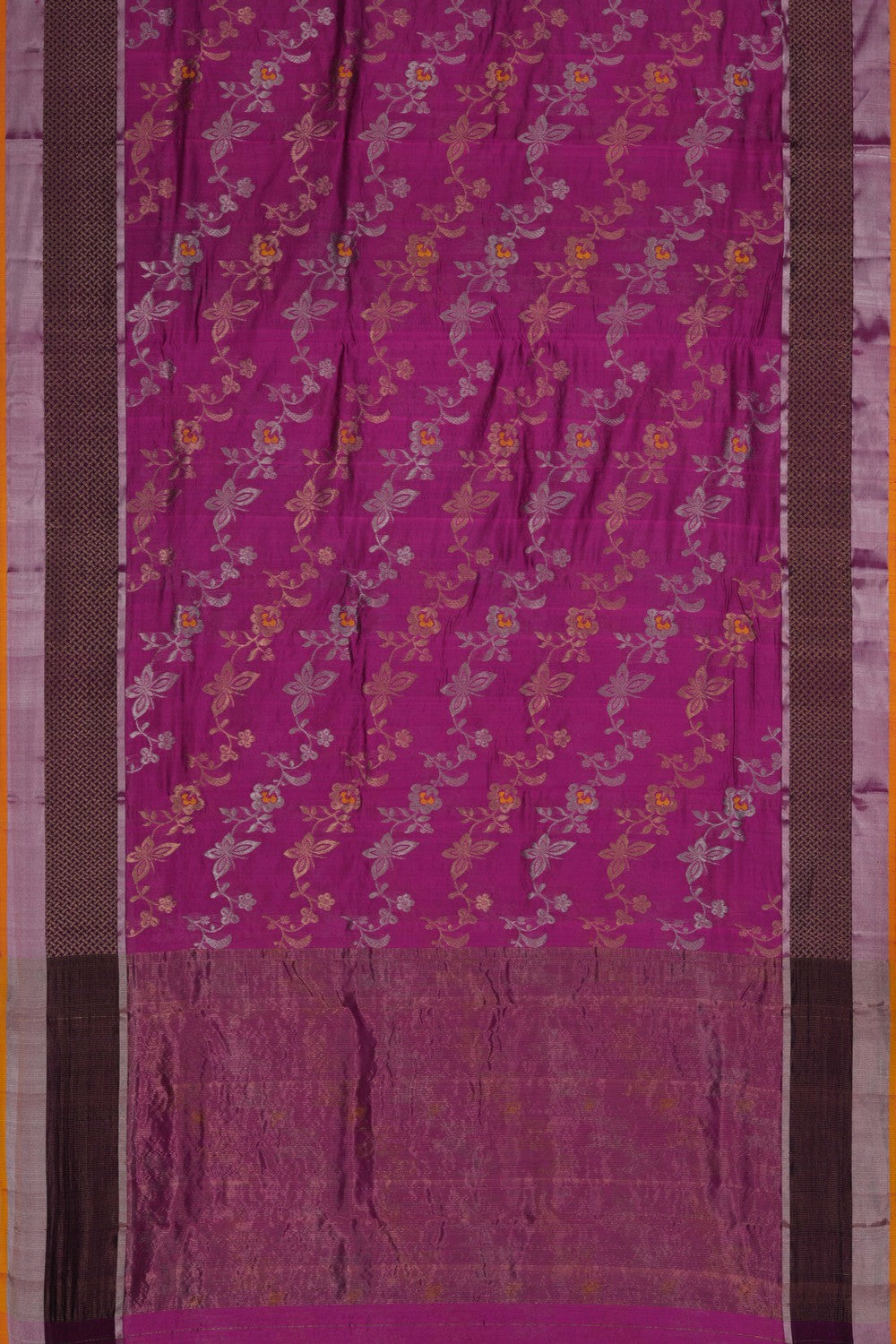 Chanderi Silk Magenta Pink Saree