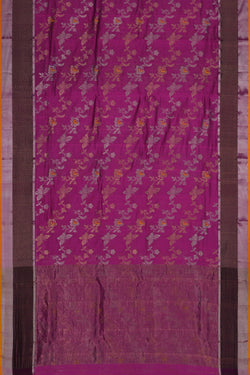 Image of Chanderi Silk Magenta Pink Saree