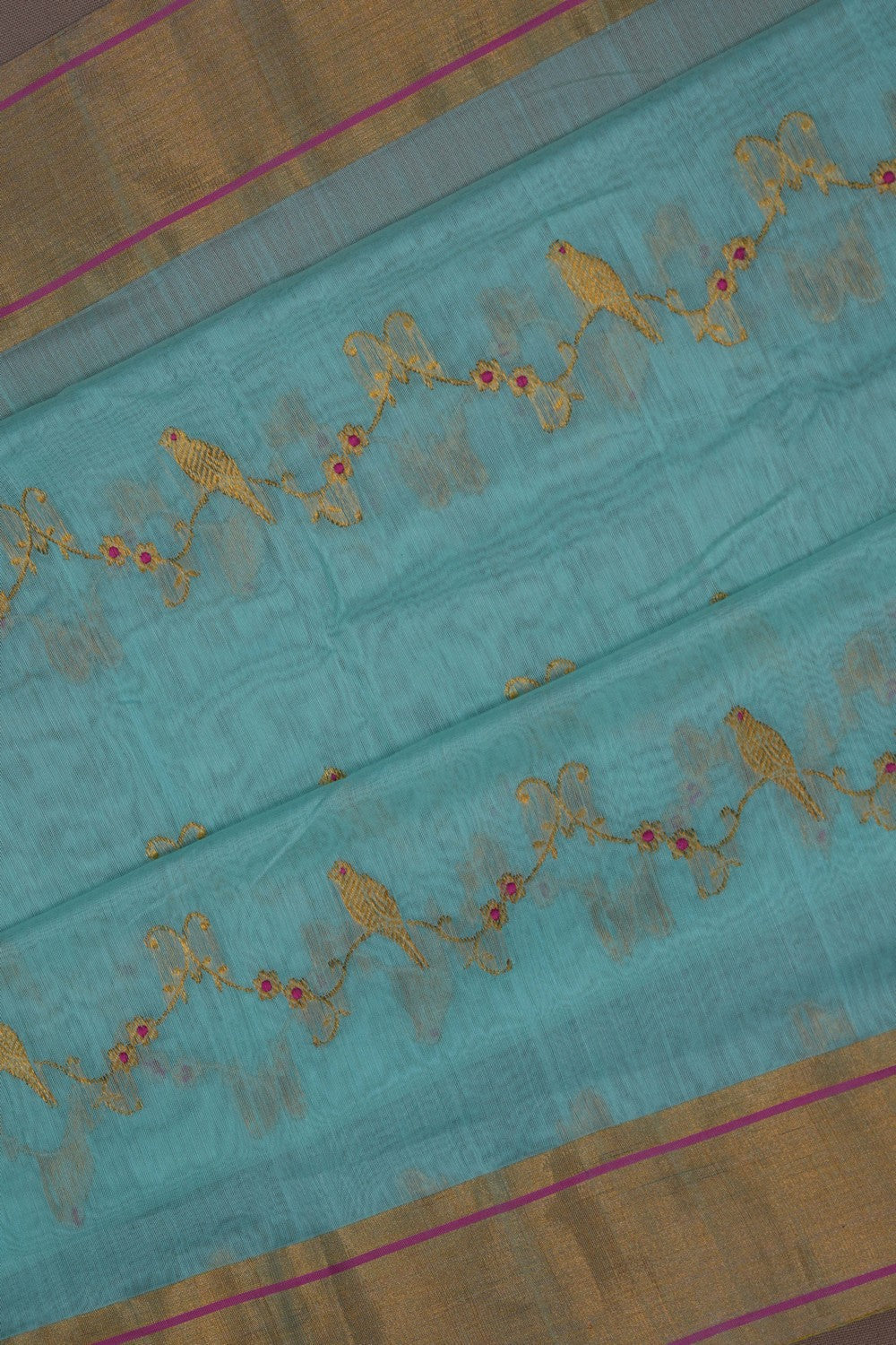 Image of Chanderi Silk Ice Blue Saree