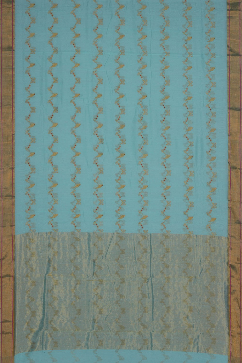 Image of Chanderi Silk Ice Blue Saree