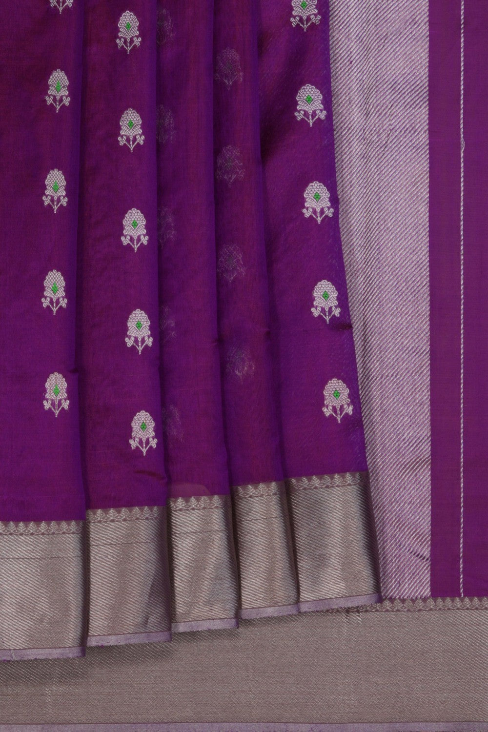 Image of Chanderi Tissue Silk Purple Saree