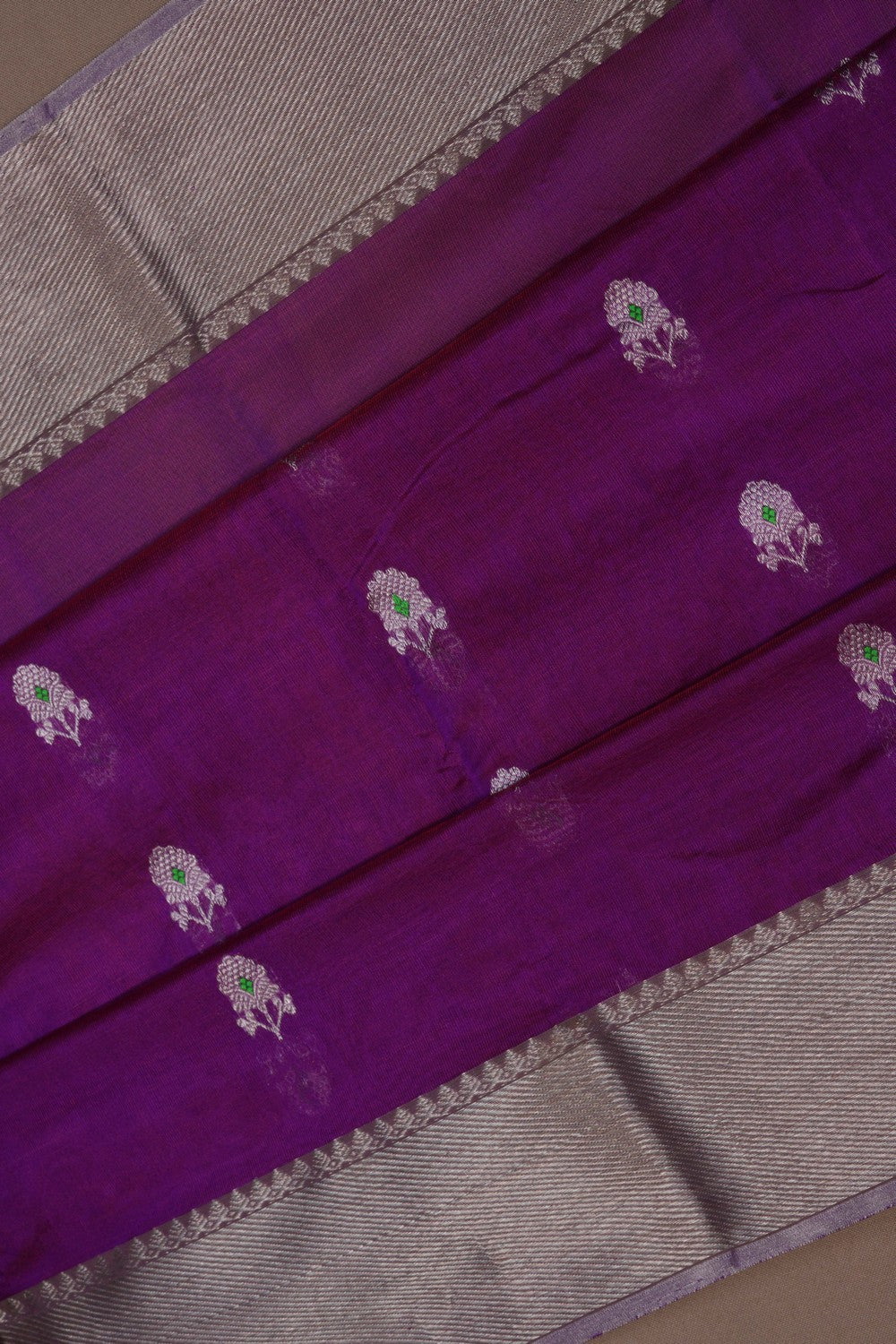 Image of Chanderi Tissue Silk Purple Saree