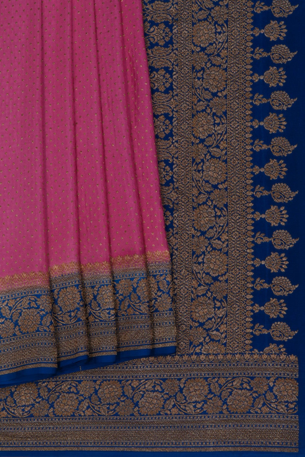 Image of Banarasi Crepe Silk Pink Saree