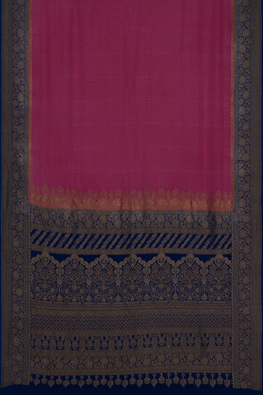 Image of Banarasi Crepe Silk Pink Saree