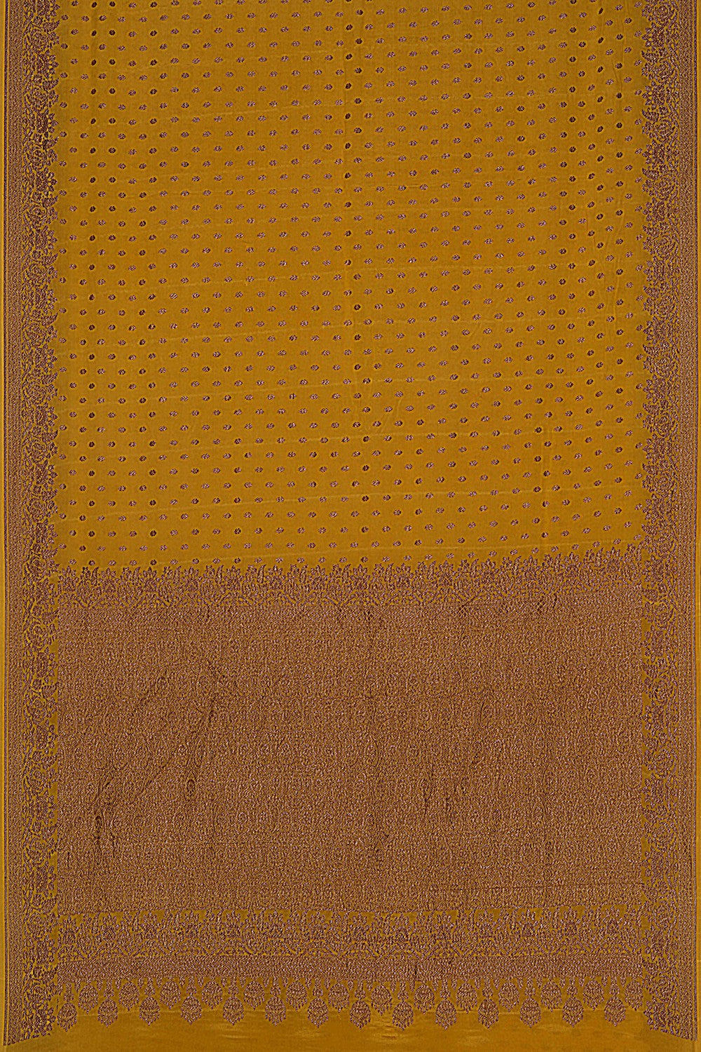 Image of Banarasi Crepe Silk Yellow Saree