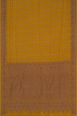 Image of Banarasi Crepe Silk Yellow Saree