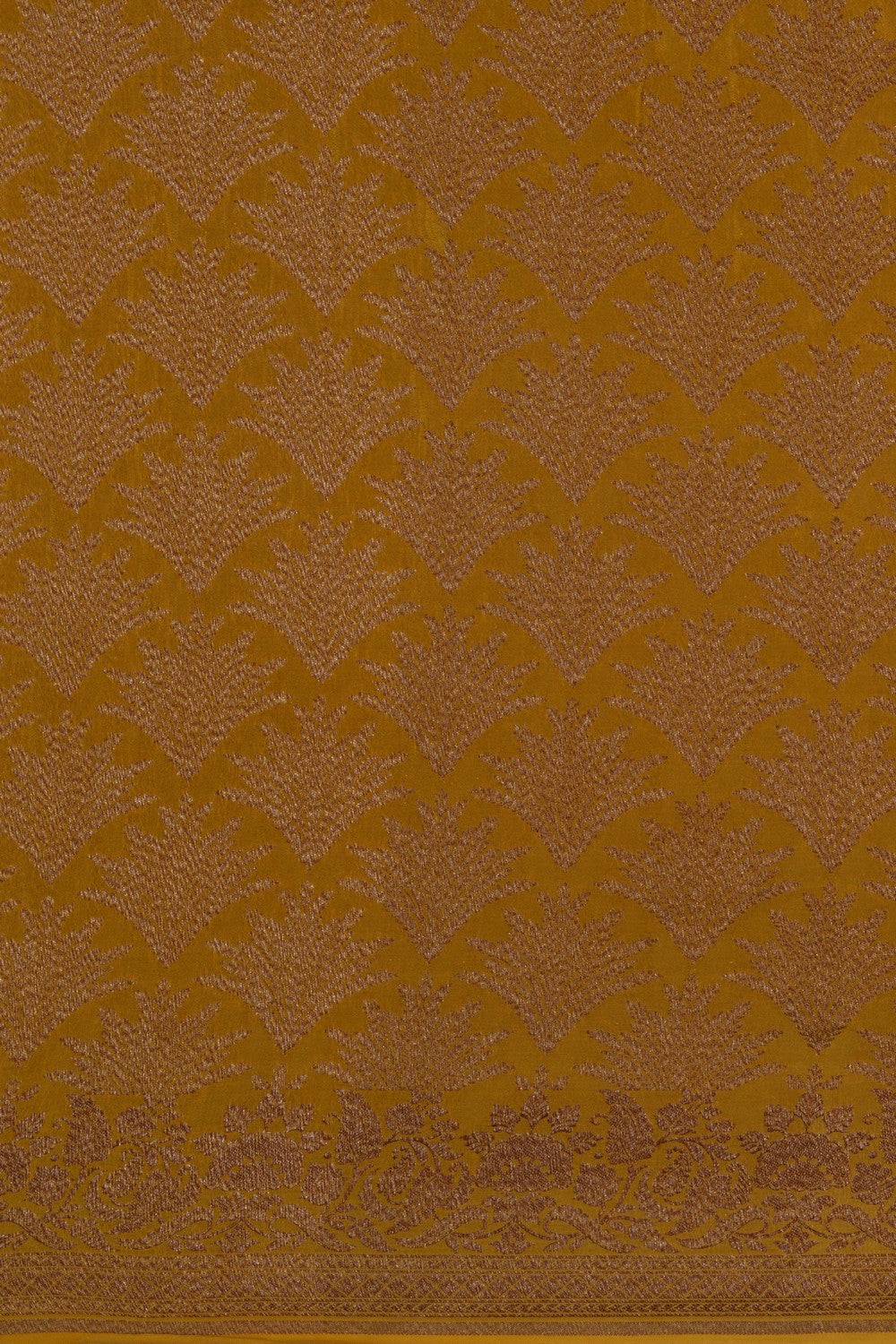 Image of Banarasi Crepe Silk Yellow Saree